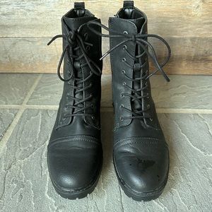 Target women’s black combat style boots size 11